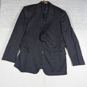 Brooks Brothers Men's 1818 Madison 2-Button Suit 45R | 40x30 Black Stripe